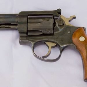 Ruger Security Six revolver displayed against a neutral background, featuring a stainless-steel finish, compact frame, and textured grips. Ruger Security Six For Sale USA